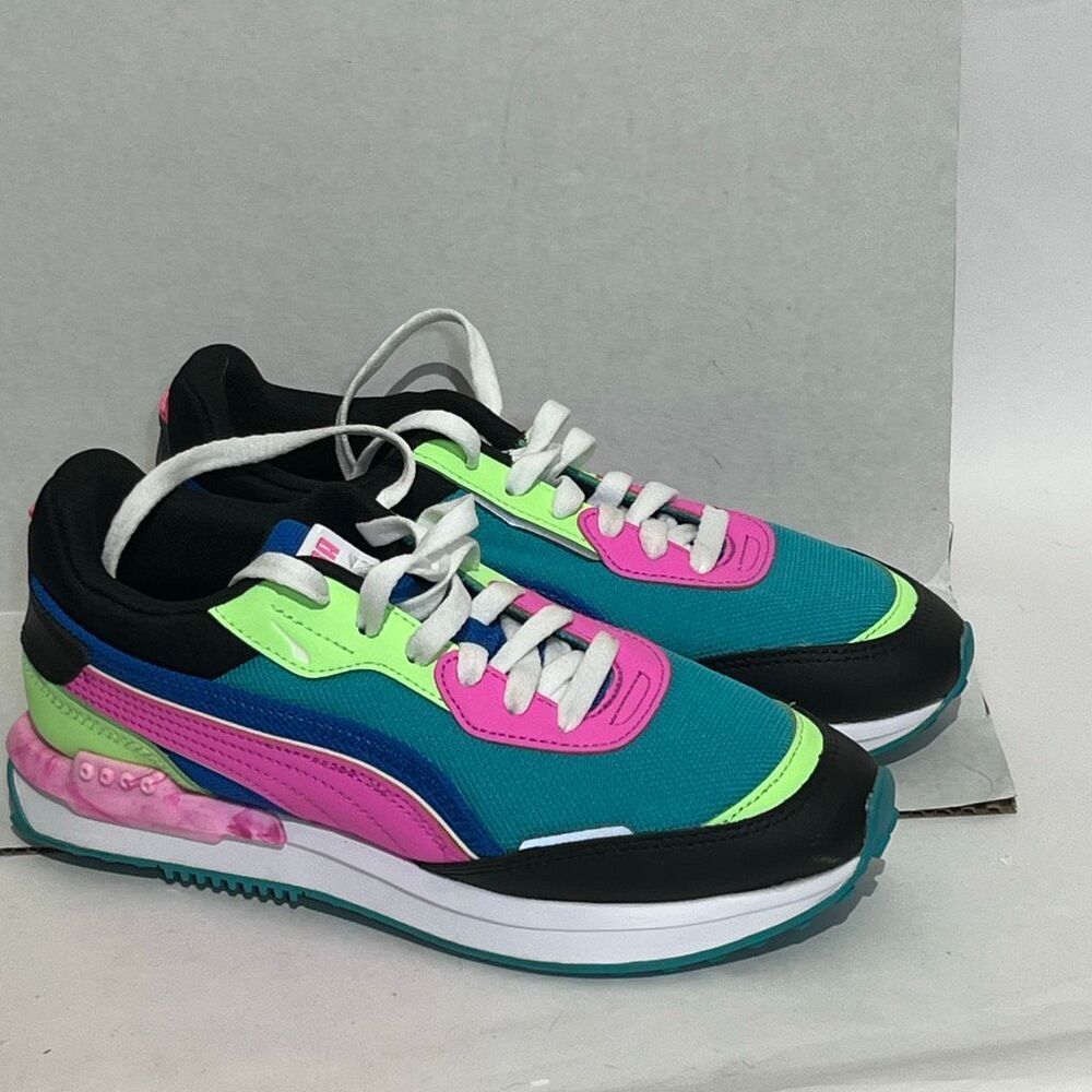 Puma Women's Multicolor City Rider Lace‎ Up Athletic Sneaker Shoes Size 7.5